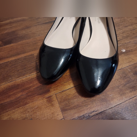 KATE SPADE Vero Cuoio round pointy toe elegant dress shoes shiny black size 7.5 - Picture 5 of 13